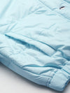 Blue Snap Button Puffer Bomber Jacket