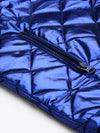 Royal Blue Metallic Sleeveless Puffer Jacket