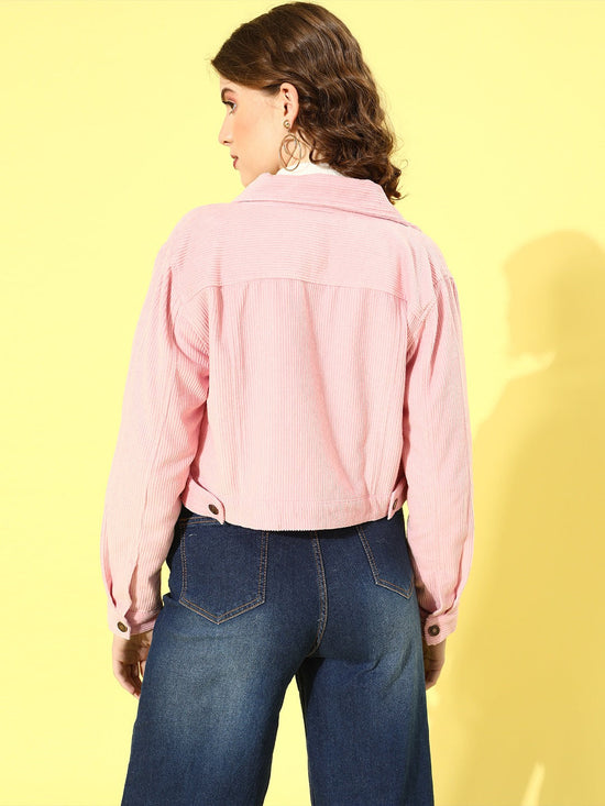 Pink Corduroy Trucker Jacket