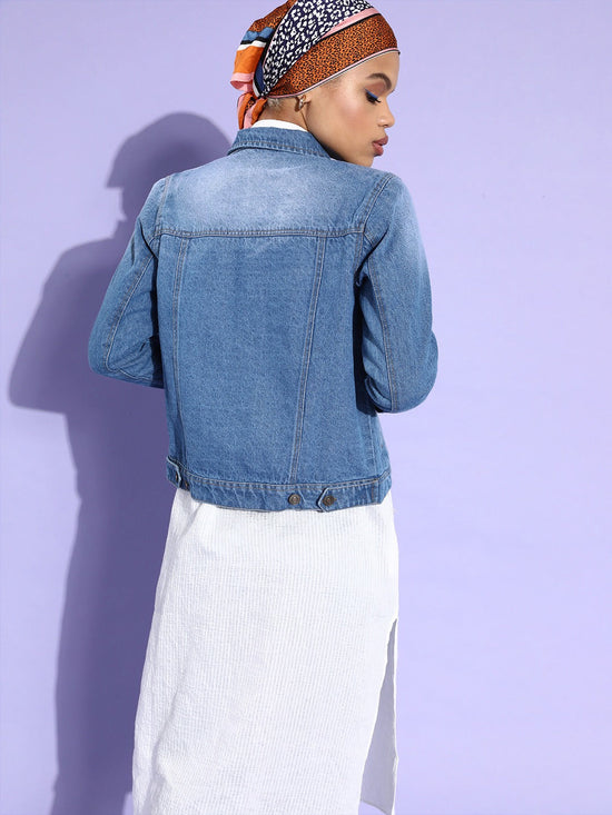 Blue Basic Denim Regular Jacket