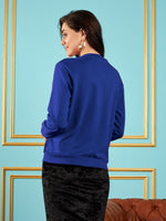 Women Royal Blue Sequin Jacket