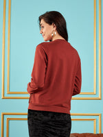 Women Rust Sequin Jacket