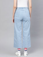 Blue Denim Straight Pants