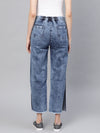 Blue Denim Acid Wash Side Slit Pants