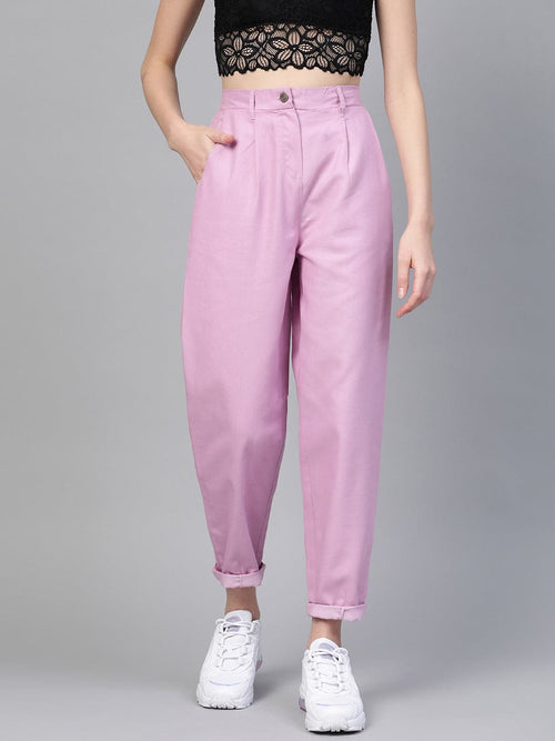 Lavender Darted Hem Relaxed Jeans