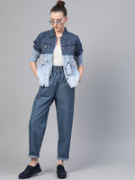 Blue Paper Bag Waist Jeans