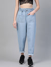 Blue Front Pocket Slouchy Jeans