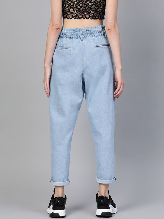 Blue Front Pocket Slouchy Jeans