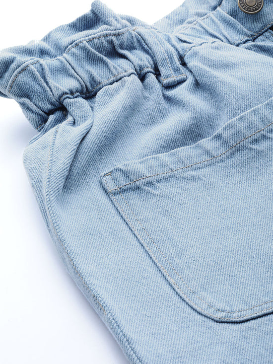 Blue Front Pocket Slouchy Jeans