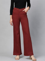 Rust Side Tape Bell Bottom Jeans