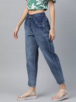 Blue High Waist Basic Jeans