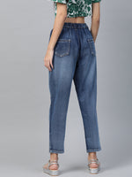 Blue High Waist Basic Jeans