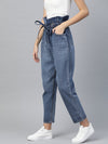 Blue Paper Bag Waist Jeans