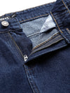 Navy Contrast Detail At Hem Slouchy Jeans