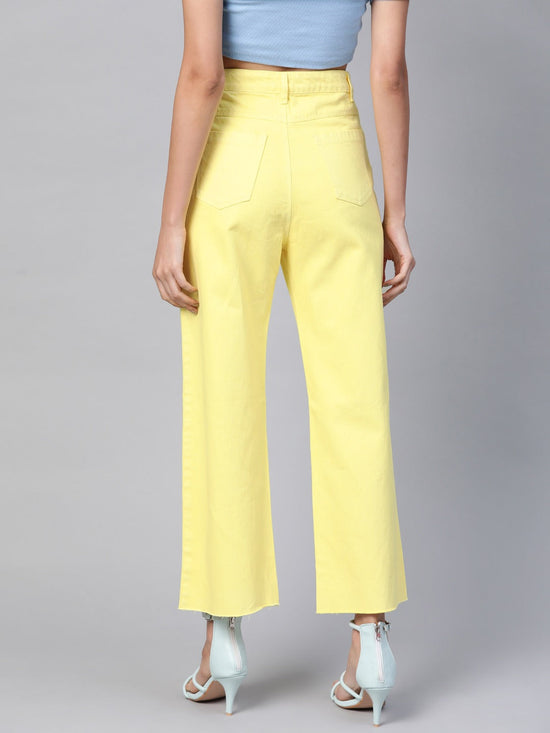 Yellow Raw Edge Jeans