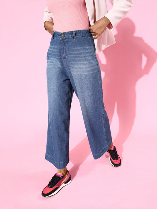 Blue Wide Leg Jeans