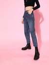 Blue With Red Stars Mom Fit Jeans