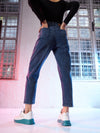 Women Blue Denim Relax Fit Cropped Jeans