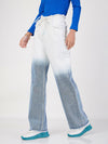 Women Blue & White Ombre Straight Jeans