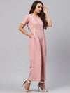 Onion Pink Pleated Palazzo Jumpsuit