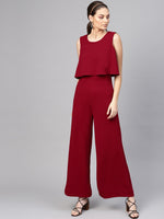 Maroon Layered Jumpsuit