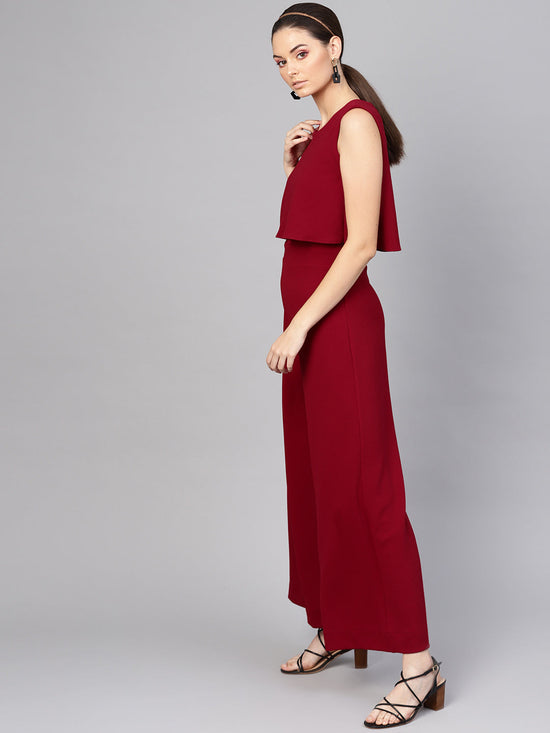 Maroon Layered Jumpsuit