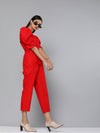 Red Tapered Leg Jumpsuit