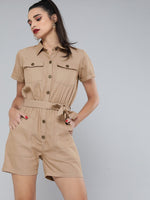 Khaki Belted Romper