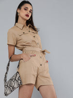 Khaki Belted Romper