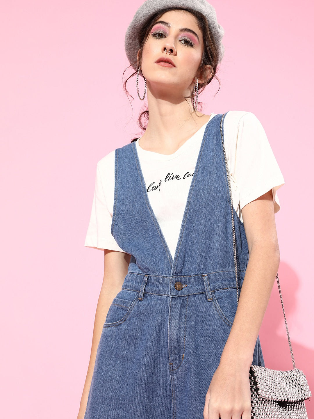 Wholesale Girls Ice Blue Embroidery Denim Jumpsuit – Tradyl