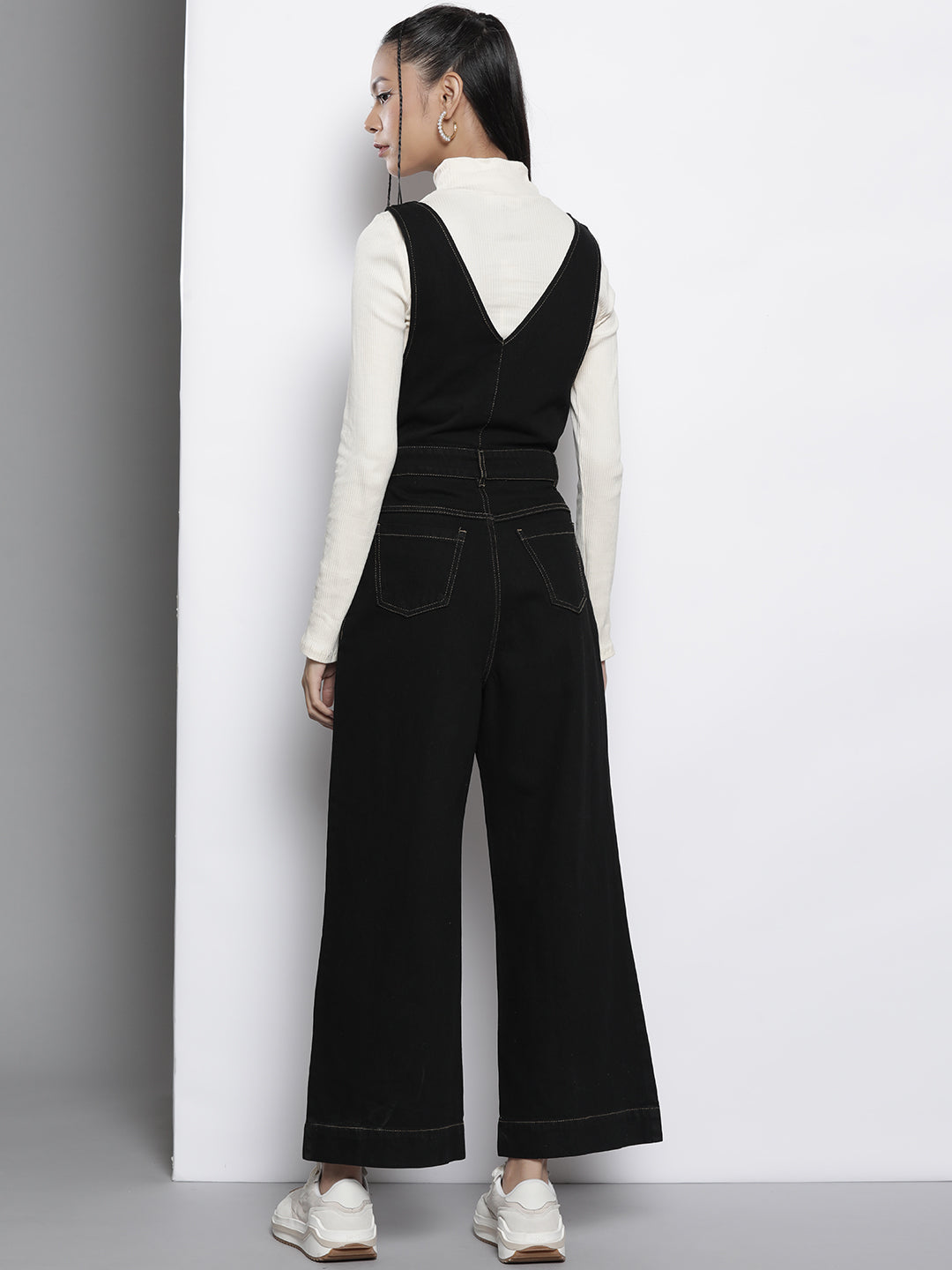 Topshop Black Denim Jumpsuit- Size 2 – The Saved Collection