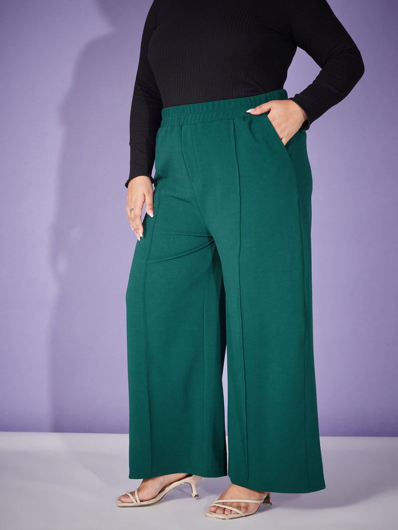Women Emerald Elasticated Straight Pants