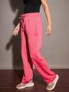 Women Pink Fleece Track Pants