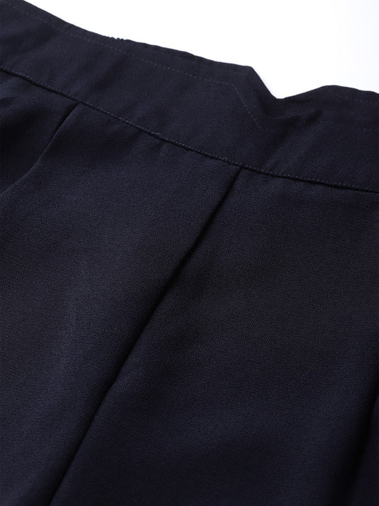 Navy Side Zipper Pant