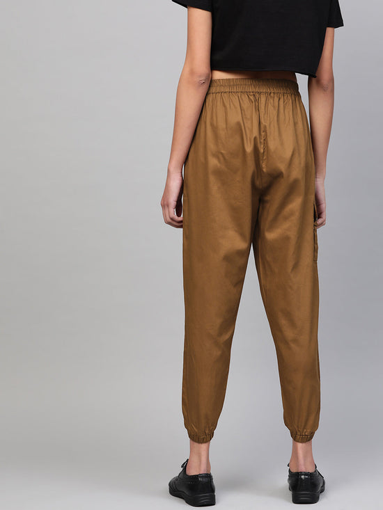 Brown Jogger Belted Pants