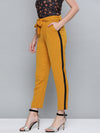 Mustard Side Tape Detail Tapered Pants