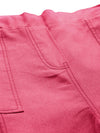 Fuchsia Contrast Stitch Twill Tapered Pants