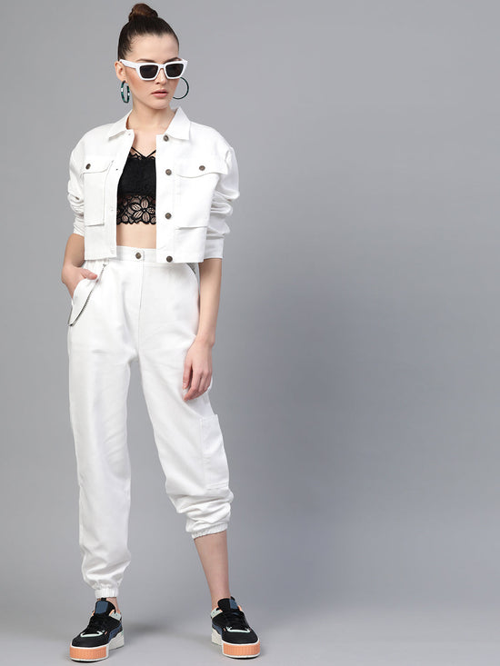 White Hip-Hop Streetwear Cargo Pants