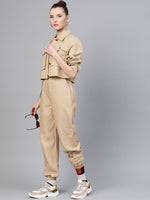 Beige Hip-Hop Streetwear Cargo Pants