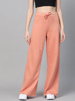 Peach Terry Wide Leg Drawstring Pants