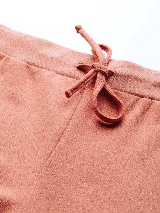 Peach Terry Wide Leg Drawstring Pants