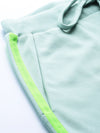 Sea Green Terry Contrast Side Tape Jogger