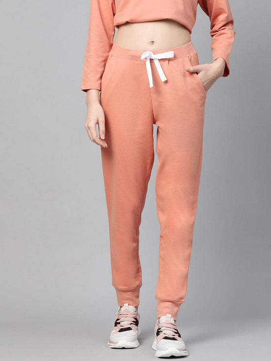 Peach Terry Contrast Drawstring Jogger