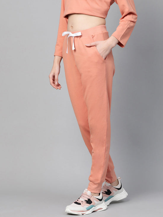 Peach Terry Contrast Drawstring Jogger