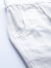 White Twill Wide Leg Pants