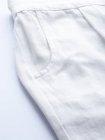 White Twill Wide Leg Pants