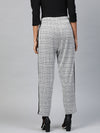 Grey Check Side Tape Jacquard Pants