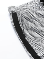 Grey Check Side Tape Jacquard Pants