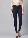 Navy Mock Fly Jeggings