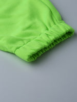 Neon Green Side Slit Fleece Jogger Pants